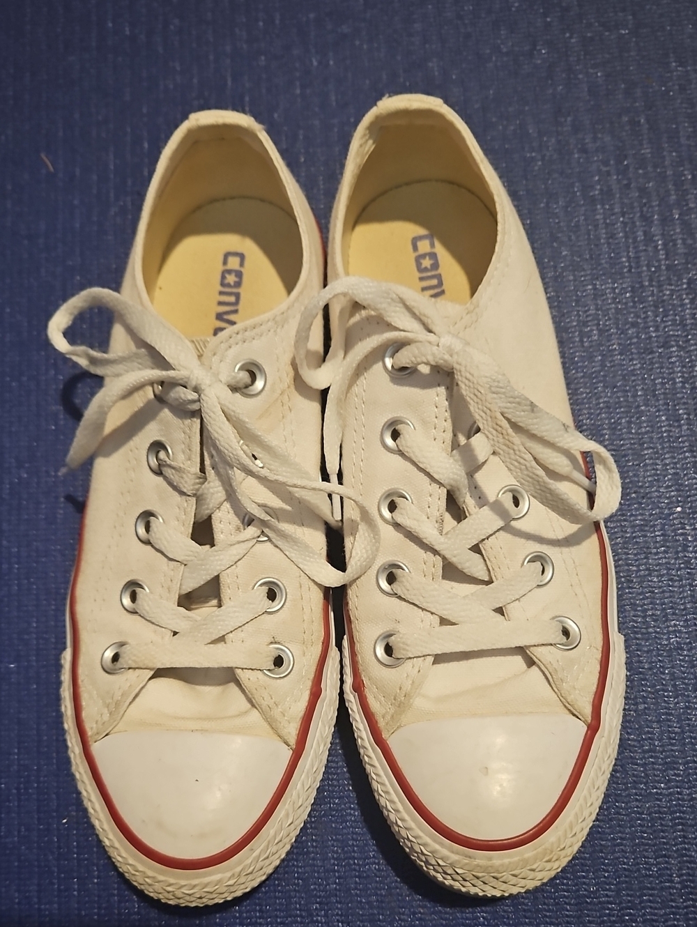 Converse Chuck Taylor All Star Canvas Sneakers White & Red Women's 6